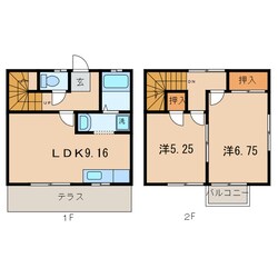 西尾駅 徒歩35分 1-2階の物件間取画像